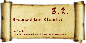 Brauswetter Klaudia névjegykártya